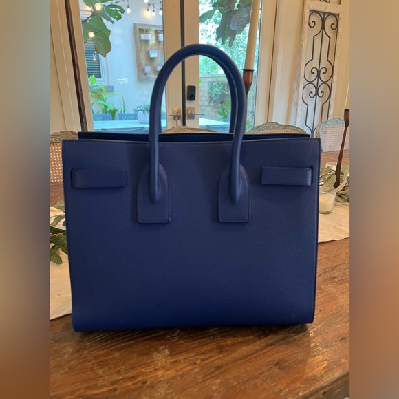 SAINT LAURENT Grained Calfskin Small Sac De Jour in Outremer Blue YSL. - Picture 2 of 12